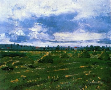 風景 Painting - 積み重ねられた小麦畑 フィンセント・ファン・ゴッホの風景